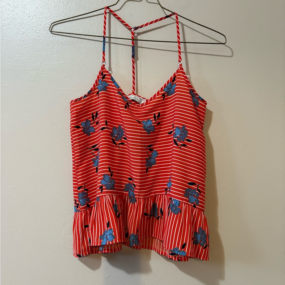 Abercrombie & Fitch floral peplum cami t-back tank top size XS NWT!!!